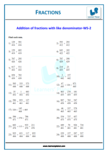 Online 6th Class Interactive Quiz Fractions Worksheets Tests Papers