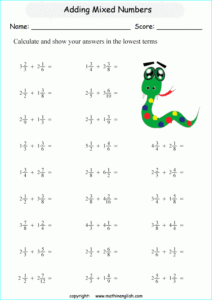 Printable Primary Math Worksheet For Math Grades 1 To 6 Based On The