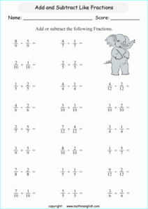 Printable Primary Math Worksheet For Math Grades 1 To 6 Based On The