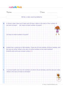 Ratio And Rates Worksheets Pdf For Grade 5 Equivalent Ratios