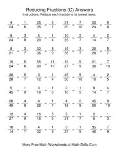 Reducing Fractions To Lowest Terms C