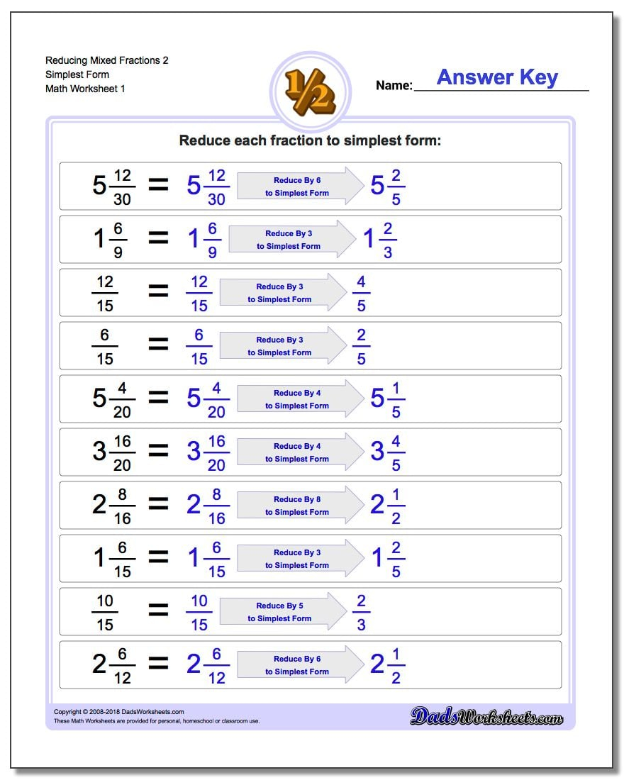 Converting Percentages To Fractions And Decimals Worksheet