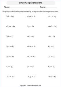 Simplify These Expressions Using The Distributive Property Great Basic