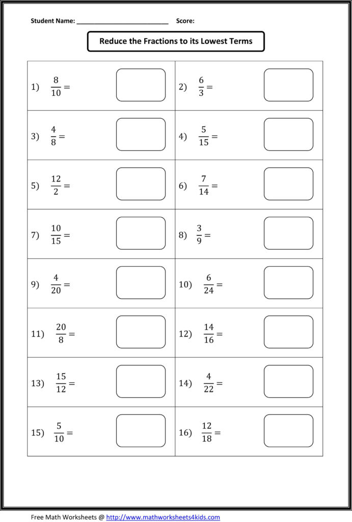 Simplifying Fraction Worksheets Fractions Worksheets Math Fractions 