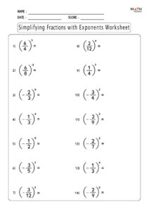 Simplifying Fractions Worksheets Math Monks