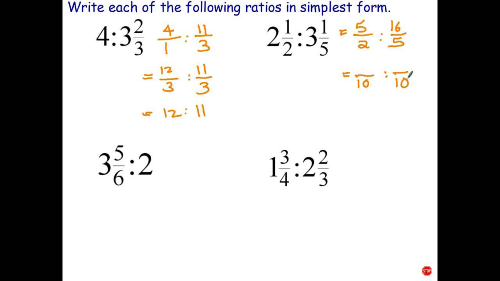 Simplifying Ratios Involving Mixed Numbers YouTube