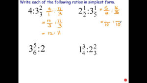 Simplifying Ratios Involving Mixed Numbers YouTube