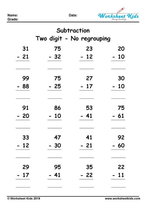 Math Fraction Addition And Subtraction Worksheets