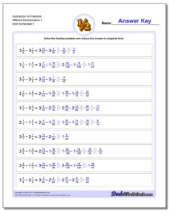 Subtracting Fractions With Unlike Denominators