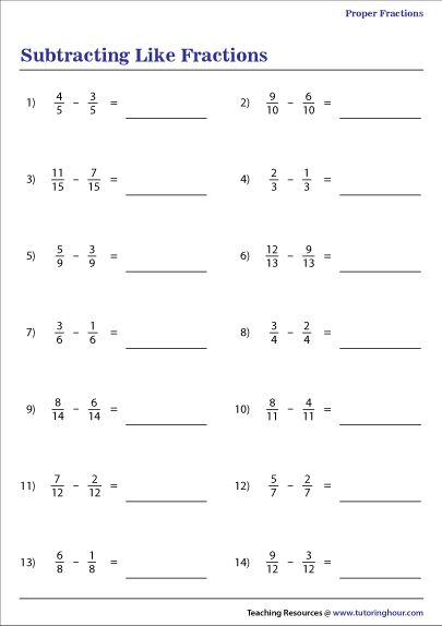 Adding Fractions With Like Denominators Word Problems Worksheets