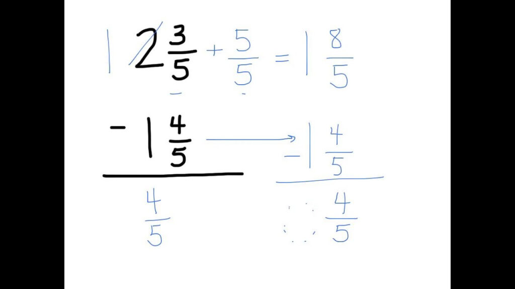 Subtracting Mixed Numbers With Common Denominators YouTube