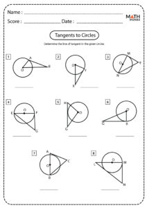 Tangents To A Circle Worksheets Math Monks