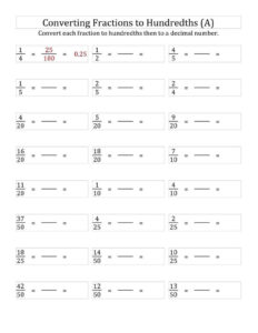 Tenths And Hundredths Worksheet Converting Di 2020