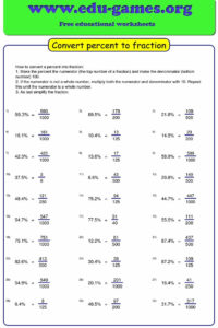 The Worksheet Maker Generates Worksheets For Converting Percentages