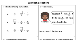 Year 4 Subtract 2 Fractions Lesson Classroom Secrets Classroom Secrets