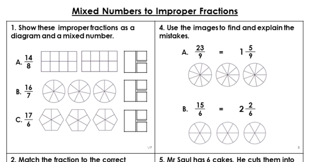 Year 5 Mixed Numbers To Improper Fractions Lesson Classroom Secrets 