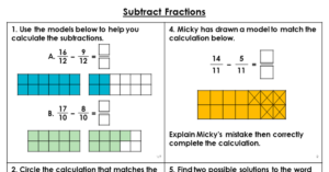 Year 5 Subtract Fractions Lesson Classroom Secrets Classroom Secrets