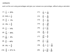 Year 9 Foundation SOW Fractions Decimals Percentages